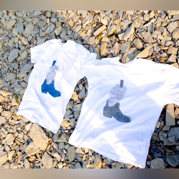 BLUE cowboy boot shirt - Picture 4 of 5